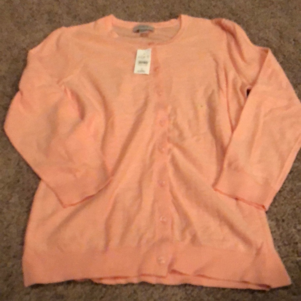 Coral button front cardigan.